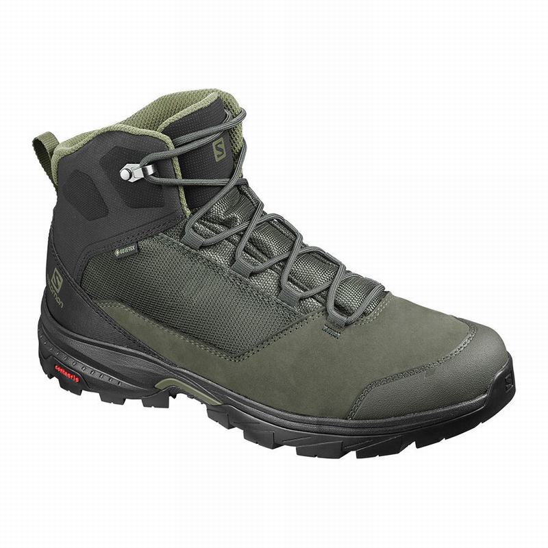 SALOMON OUTWARD GORE-TEX Philippines - Men's Hiking Boots - Olive/Black | 683745-GSC